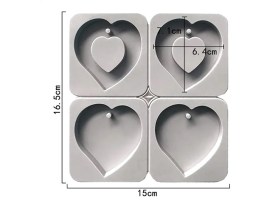 Molde placa aromatica 4 corazones 